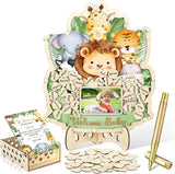 63 Pcs Safari Animal Baby Shower Guest Book Alternatives Set Baby