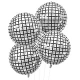 Disco Ball Balloons 4PC,Foil Disco Balloons 22 Inch 4D Round Meta Meta