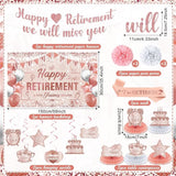 20pcs Retirement Party Decorations for Women Pink Rose Gold Happy