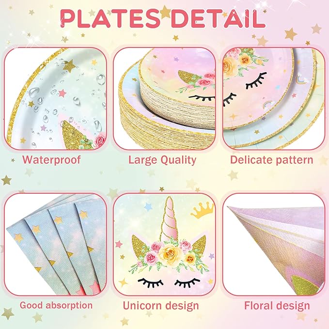 452 Pcs Unicorn Themed Birthday Party Decorations Include Unicorn