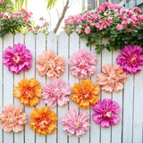 SUNBEAUTY 6PCS Hot Pink and Orange Paper Flowers 12 Inch Large Tissue