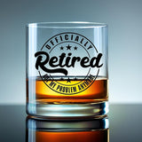 Retirement Gifts for Men Funny Whiskey Glass ‘Officially Retired Not