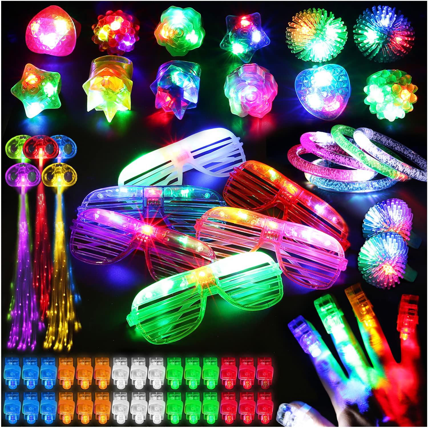 78PCs LED Light Up Toy Party Favors/Supplies Bulk Glow In The Dark For