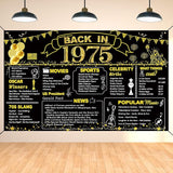 DARUNAXY 51st Birthday Black Gold Party Decoration, Back in 1975