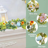 Easter Egg Garland 6FT Spring Floral Garland with Multi Color