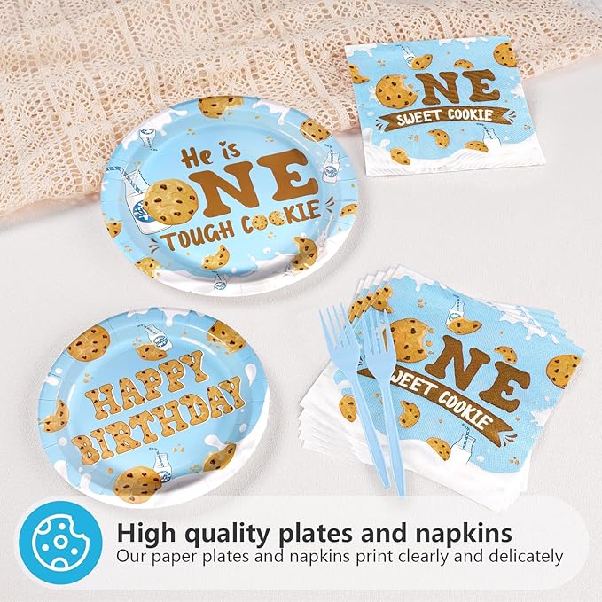 96Pcs Milk and Cookies 1st Birthday Decorations One Sweet Cookie