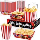 108 Pcs/ 36 Sets Movie Night Snack Trays Popcorn Boxes Cardboard