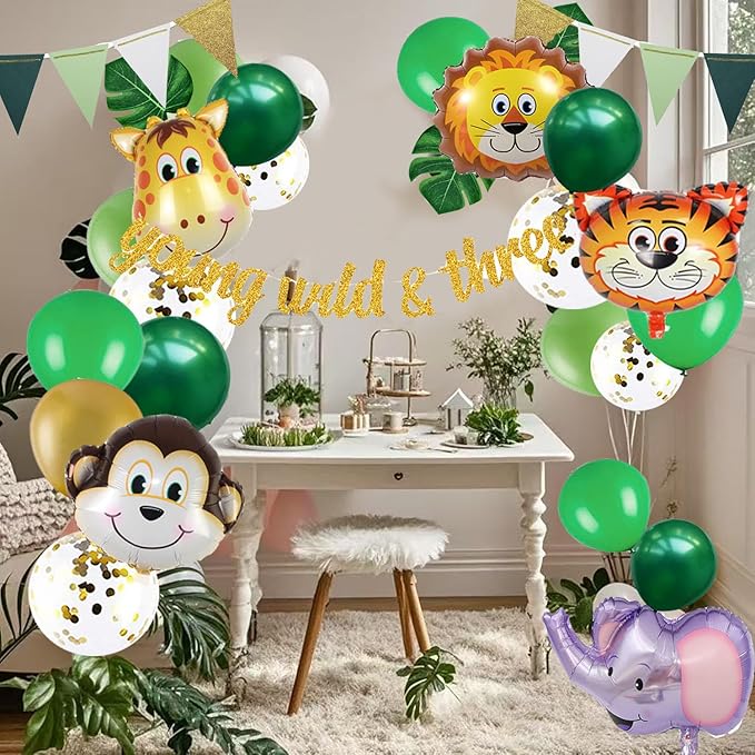 Jungle 3rd Birthday Decorations Safari Birthday Party Wild Three
