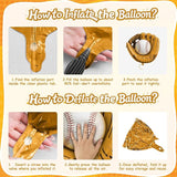 Biapian Baseball Balloons Foil, 18 Inch Round Baseball and Glove