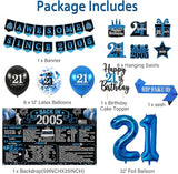 21st Birthday Decorations for Him Black Blue Back in 2005 Birthday