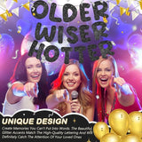 Fulmoon Set of 3 Pre Strung Older Wiser Hotter Glitter Banner Funny Bi