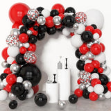 Amandir 153pcs Red Black and White Balloon Arch Garland Kit Different
