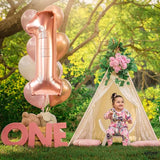 KatchOn, Rose Gold 1 Balloons for 1st Birthday - 40 Inch | Peach