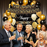 Retirement Party Decorations Includes Banner, Backdrop, Cake Topper,