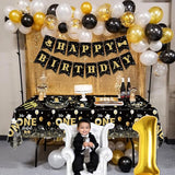 Mr Onederful Birthday Decorations Black Gold Party Plates Napkins