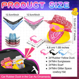 Hanaive 24 Sets Cowboy Rubber Duck Light up Mini Holographic Space
