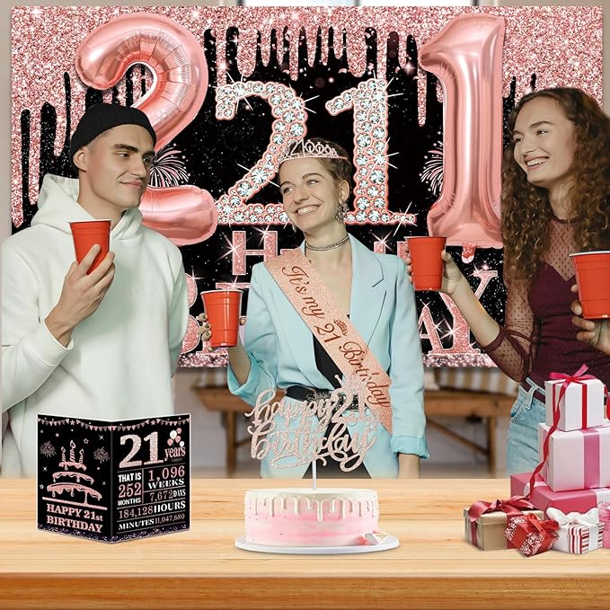 21st Birthday Decorations for Her Women 32PCS 21st Birthday Party