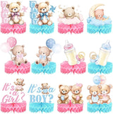Bear Gender Reveal Decorations Includes 12pcs Pink and Blue Bear