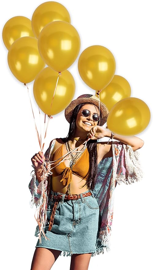 Pack of 100 Gold Birthday or Bachelorette Party Balloons with