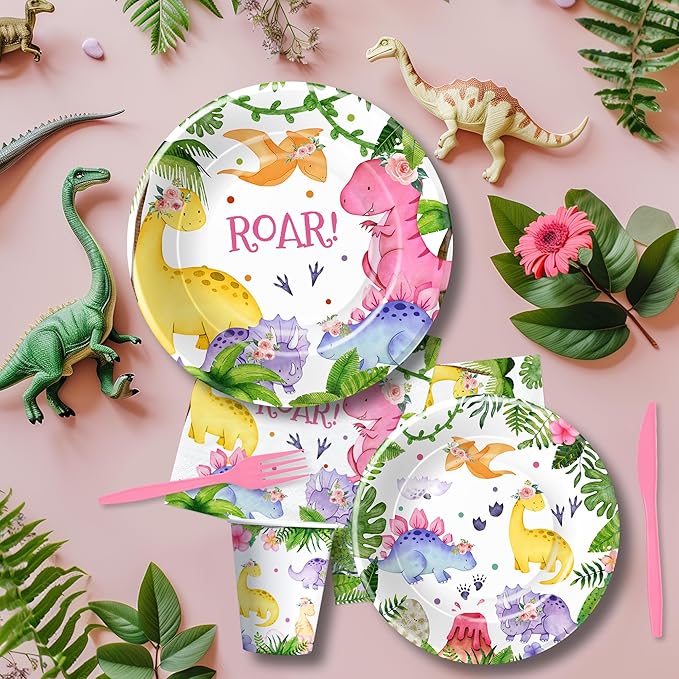 Dinosaur Party Decorations Tableware For Girl Birthday Baby Shower