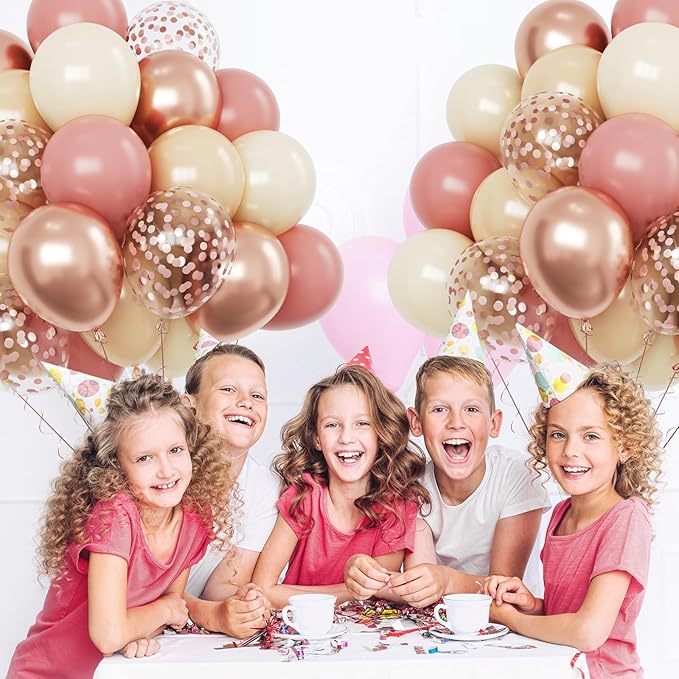 Funhot Retro Blush Pink Balloons Set, 60PCS Dusty Pink Birthday