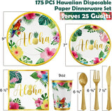 Hawaiian Tropical Luau Party Decorations Supplies 175 PCS Aloha