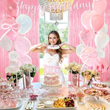 Kriyokiaa Pink Bow Birthday Decorations 92pcs Coquette Birthday Decor