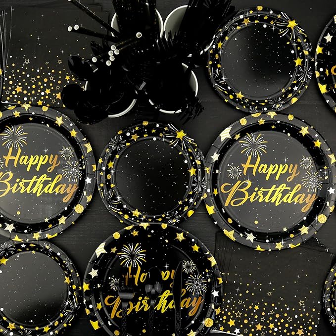 Black Gold Birthday Party Decorations Black and Gold Party Supplies