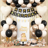 Black Gold Birthday Decorations Party Decorations with Sand White