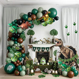 Dinosaur Birthday Party Decorations hunter Green black brown balloon