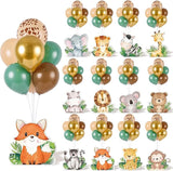 12 Sets Baby Shower Jungle Animals Balloon Stand Kit Safari Baby