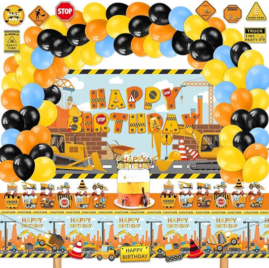 Construction Birthday Party Supplies 136 Pcs Dump Truck Party