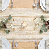 Artoid Mode Beige Gold Gauze Table Runner 59x120 Inch 10FT, Glitter