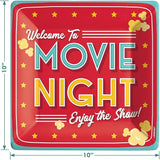 Movie Night Snack Bar Theater Popcorn Paper Dinner Plates and Lunch