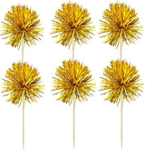 Gyufise 30Pcs Foil Firework Cupcake Toppers Sparkle Tinsel Cake #20