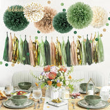 AOBKIAT Sage Green Wedding Party Decorations,28 PCS Tissue Paper Pom