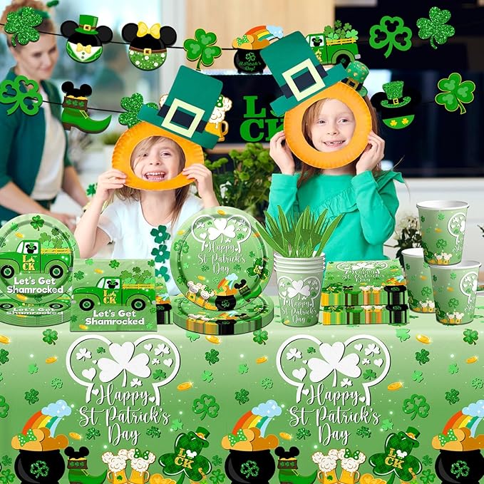 St Patrick's Day Party Supplies 142pcs St Patricks Plates and