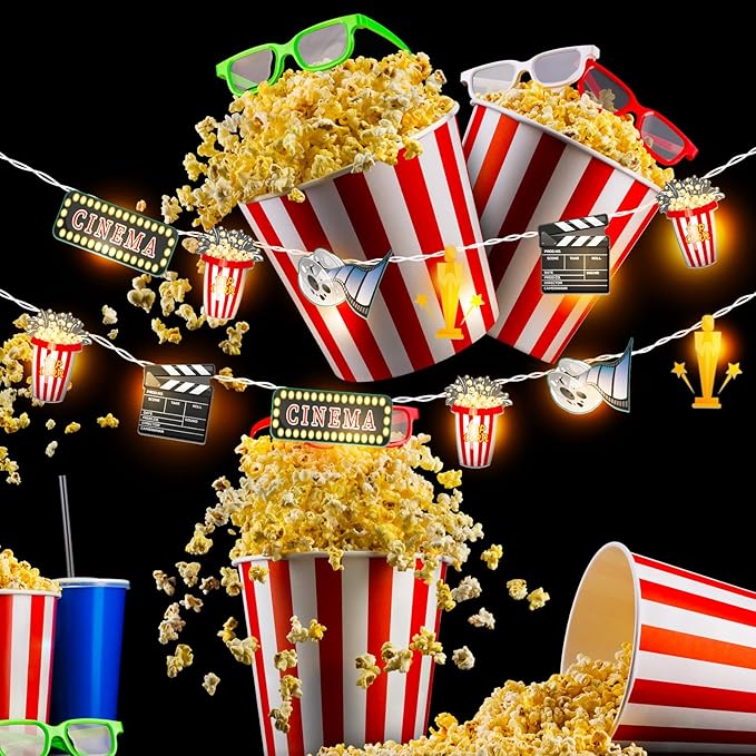 10 ft Movie Night Decorations Movie Night Party Supplies 20 LED