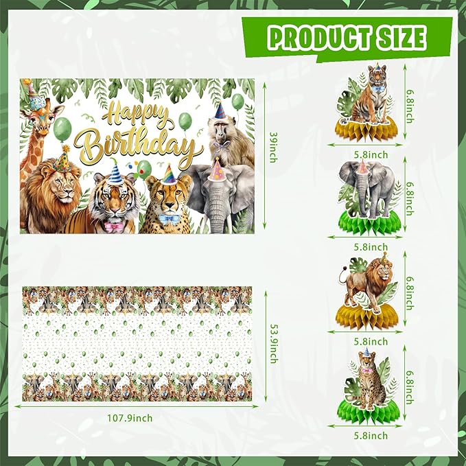 Safari Birthday Party Decorations Jungle Wild Animals Birthday Party