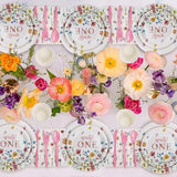 Wild and Onederful 1st Birthday Girl Plates Set 25 Guests Spring