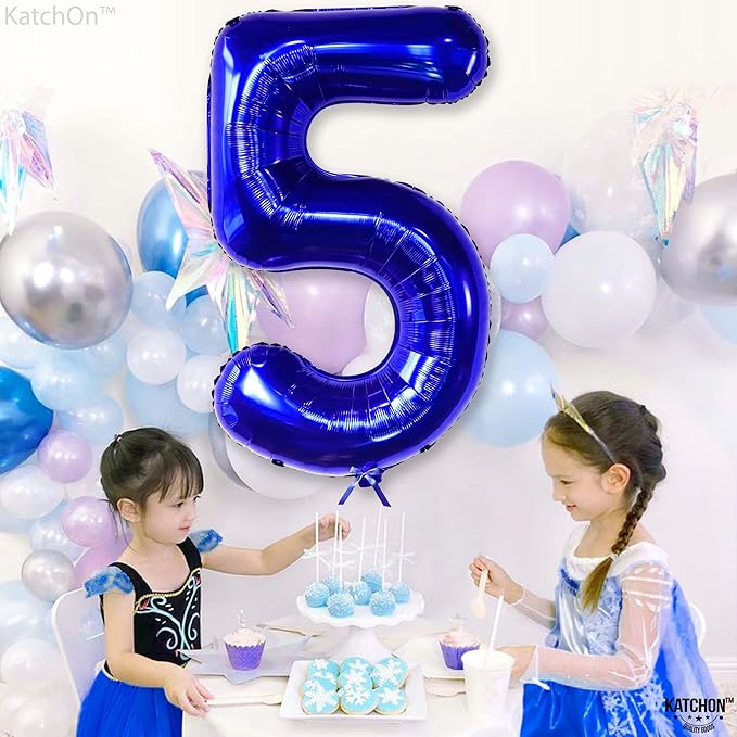 KatchOn, Navy Blue Number 5 Balloon - Big, 40 Inch | 5th Birthday