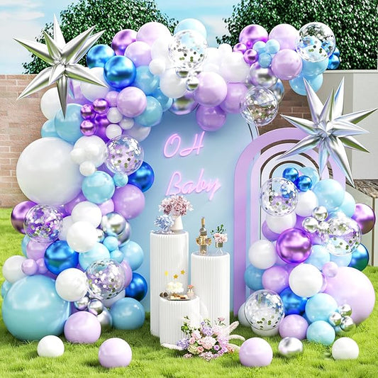 KARLURE Purple and Blue Balloon Arch Garland Kit for Girls Princess