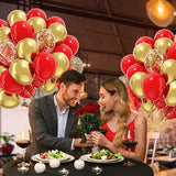 60pcs Red and Gold Balloons 12inch, Red and Gold Party Decorations