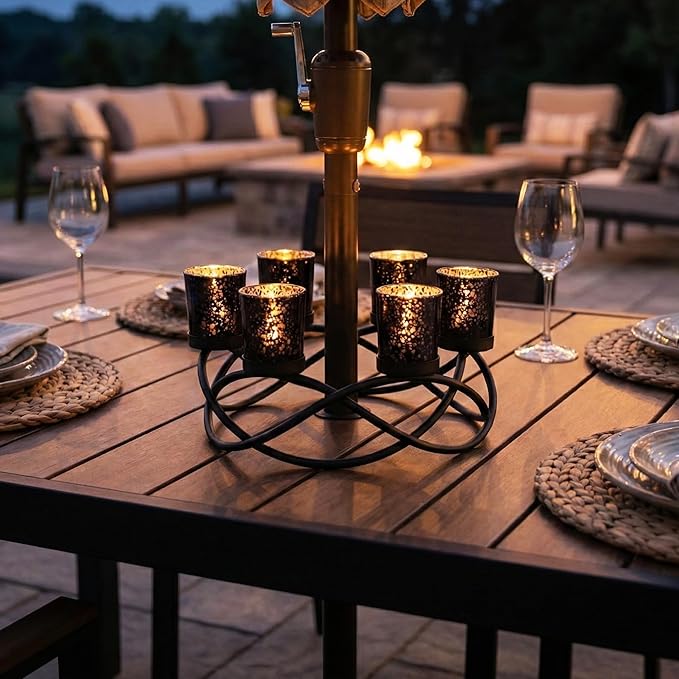 Halloween Candle Holder Centerpiece Decoration Black Metal Iron 6