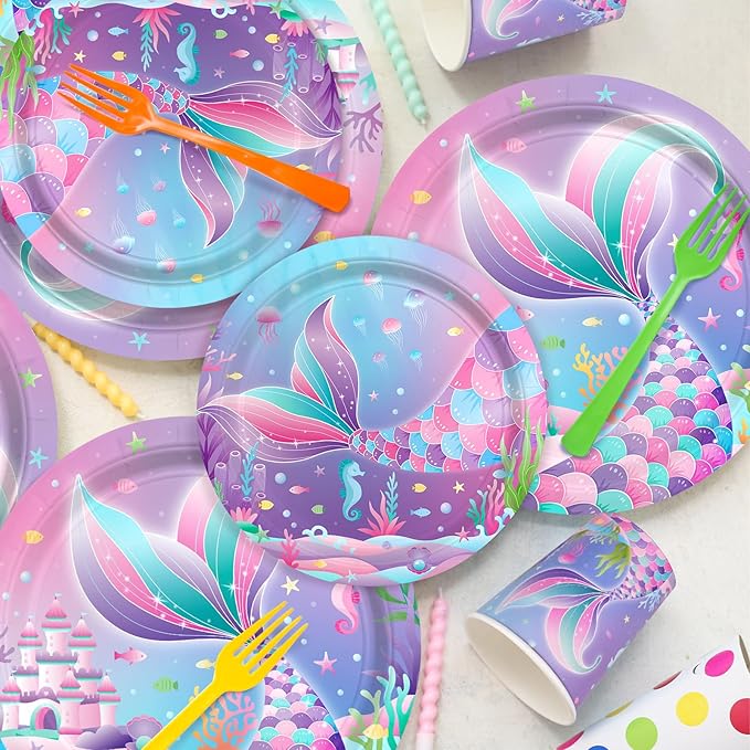Mermaid Birthday Decorations for 25 Guests Mermaid party supplies