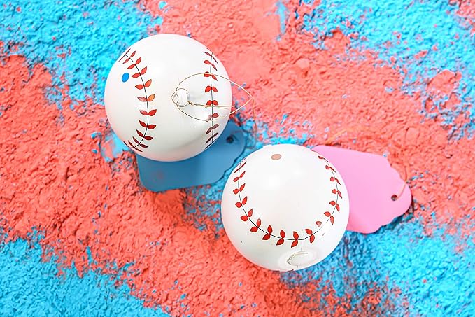 Gender Reveal Baseball Set Pink & Blue Powder Kit for Complete