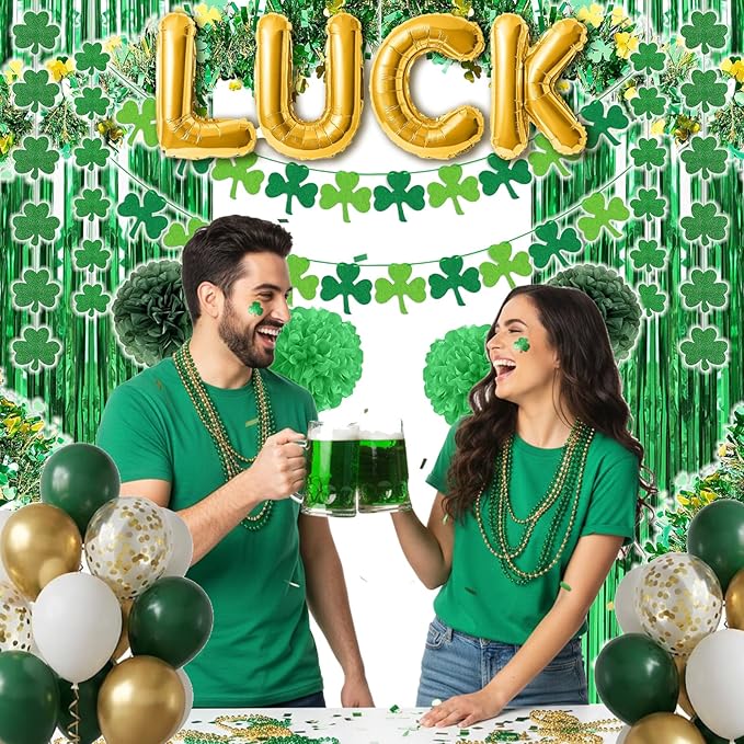 76 Piece St Patricks Day Decorations Kit Party Favors Include Foil
