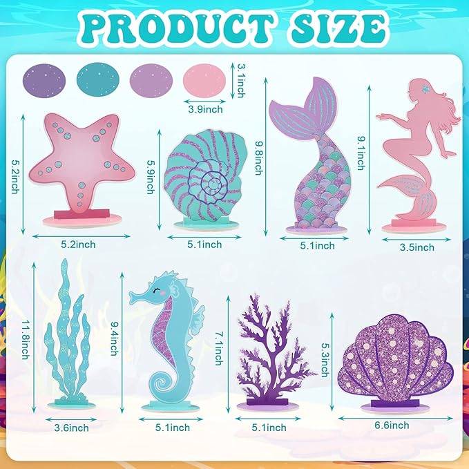 Mermaid Party Decorations Glitter Mermaid Table Centerpiece for