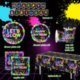 Neon Party Supplies,142Pcs Let Glow Party Decorations Including