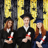 BEISHIDA Black Stars Hanging Swirls Bachelorette Graduation Hanging